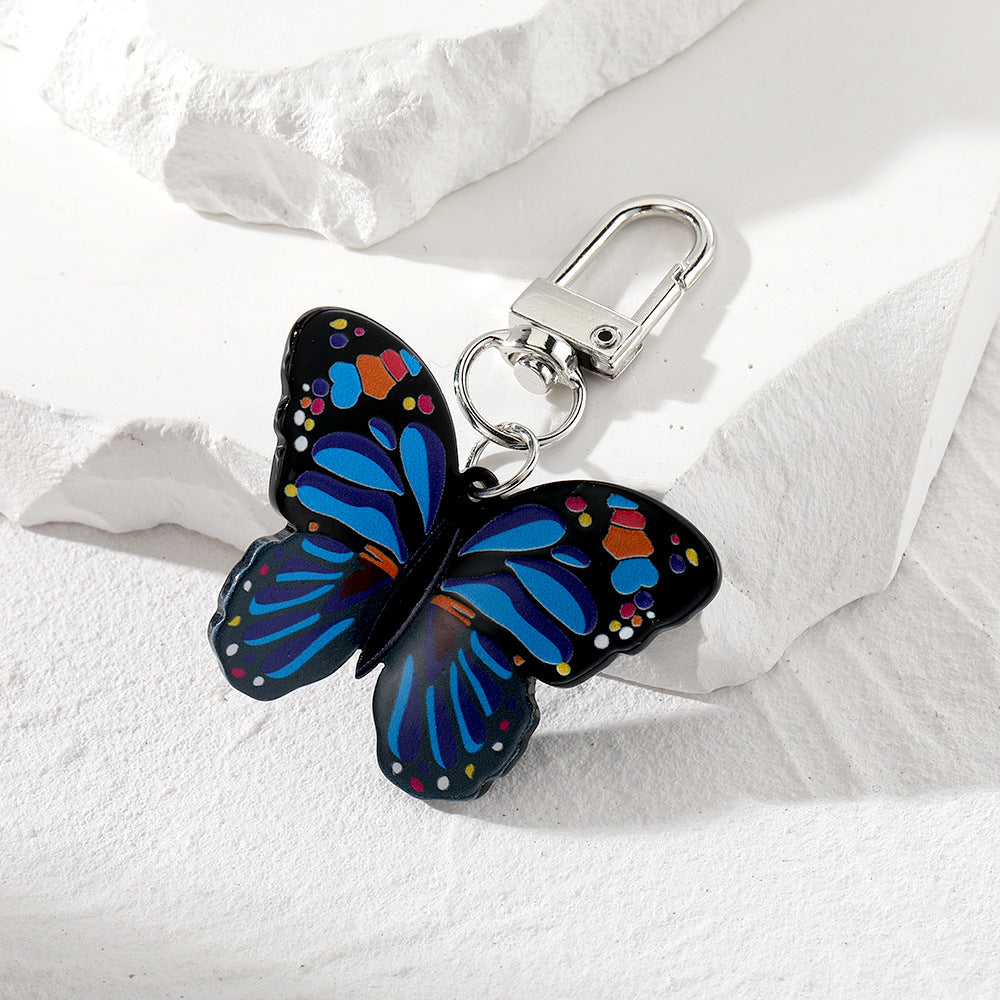 Wholesale 5pcs/pack Acrylic Colored Butterfly Keychain